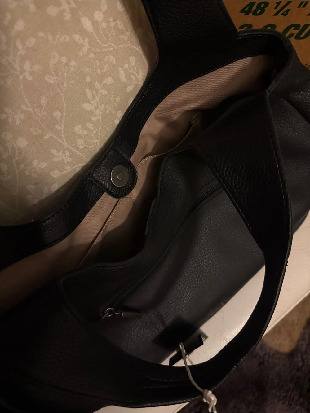 The Sak Rylan Black Leather Satchel Hobo Bag